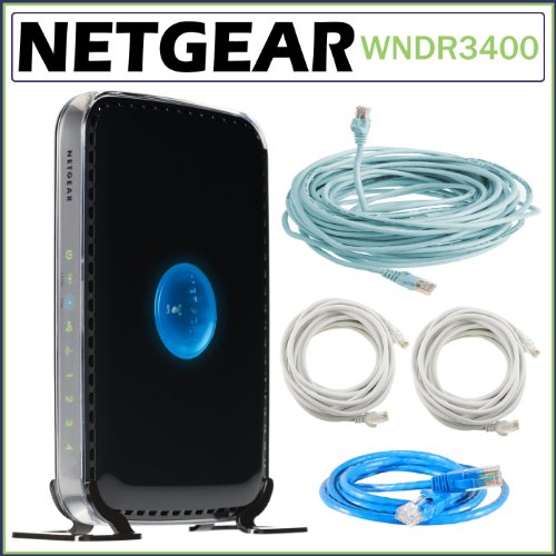 Netgear WNDR3400 Wireless Dual Band Router with Ethernet CAT-5E Cable Bundle