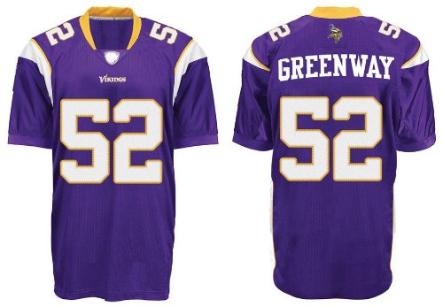 NFL Jerseys Minnesota Vikings 52# Greenway Purple Authentic Football Purple Jersey Size 48-56 (Please Select the Size When You Order, Can Do Drop Shipping)
