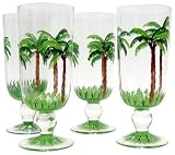 Block Basics Palm Breeze Iced Tea Glasses, Set of 4