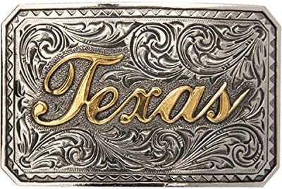 Andwest Men's Texas Ranger Two-Tone Belt Buckle Two Tone One Size