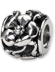 Sterling Silver Floral Charm Bead Fits Pandora Chamilia Biagi Bracelet