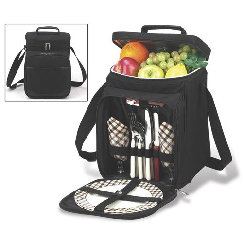 London Picnic Cooler for 2 (Black/Plaid)