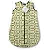 SwaddleDesigns zzZipMe Sack - Lime with Brown Mod Circles, 6-12 Months