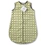 SwaddleDesigns zzZipMe Sack - Lime with Brown Mod Circles, 6-12 Months