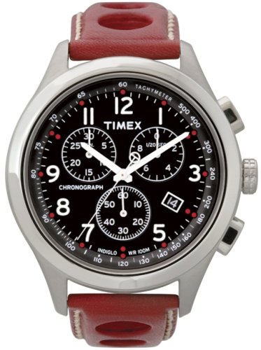 Timex T-Series Chronograph Steel Red Mens Watch T2M551