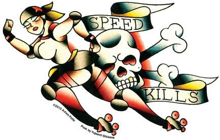 Adam Potts - Roller Derby Speed Kills - Sticker / Decal