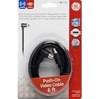 GE 73208 RG59 6-Feet Push-On Video Cable, Black