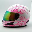 Motorcycle Street Bike Pink Flower Full Face Woman/Lady Helmet