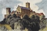 Kunstdruck (70 x 51, Albrecht) von "Wartburg", weißer Rand 5cm