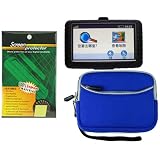 Skque Garmin 200w Series Blue Glove Case + Black Silicone Skin Case + Screen Protector Bundle Kit Set