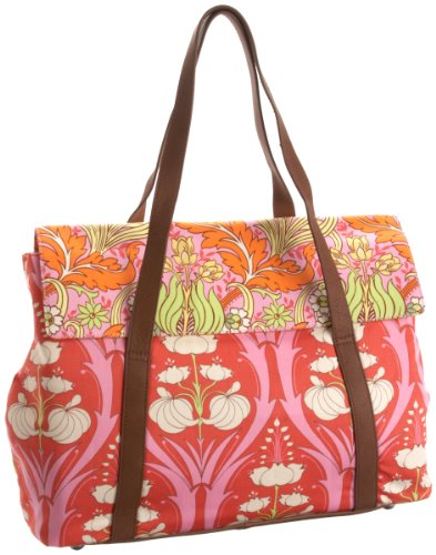 Amy Butler Harmony Laptop Tote,Passion Lily Tangerine,one size