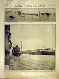 BUENOS AIRES RAILWAY FLOOD TRAIN STATION PRINT 1911