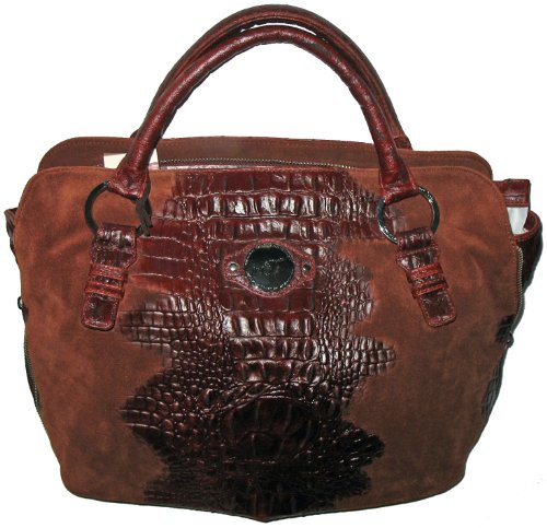 Junior Drake Crystal Croc Embossed Bag (Brick)