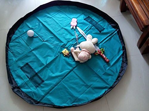 Edeal-YN® Large 60" Diameter Portable Kids Children Toy Storage Bag and Play Mat Building Block Large Toys Organizer Bin Box Rug ,Folds Up Quickly & Easily into A Shoulder Bag