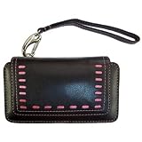 51ZBwHykyvL. SL160  Cellective Case Horizontal Leather Pouch for BlackBerry, Treo, and Pocket PC Devices   Black/Pink