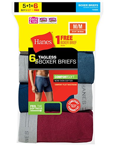 Hanes Men`s TAGLESS® Boxer Briefs with Comfort Flex® Waistband