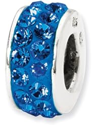 Sterling Silver Reflections Blue Double Row Swarovski Elements Bead