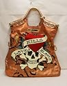 Ed Hardy Tanya Copper Tote Handbag Bag