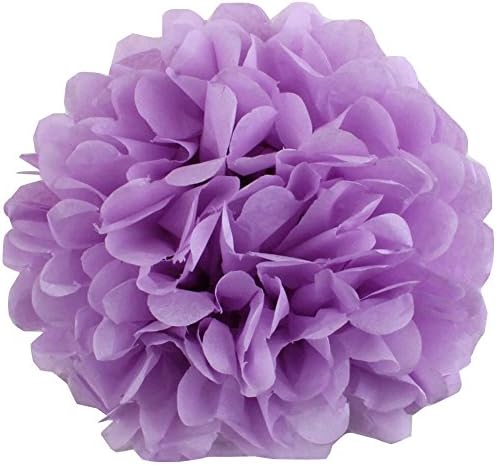 KIWISUNNY Set of 12 Purple Tissue Paper Pom-poms Flower Ball for Wedding Party Birthday Christmas Decoration (6" 8" 10" 12")