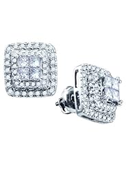 14KT White Gold 1.04 CTW Diamond "BELLAGIO" Invisible Earrings