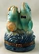 Married Couple Wedding Dolphins Hinged Trinket Box phb