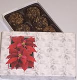 Scott's Cakes Pecan Dark Chocolate Truffles 1/2 Pound Poinsettia Box