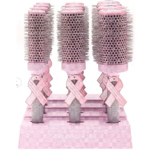 Olivia Garden Ceramic Ion Round 1 3 8 Pink Brush Breast Cancer Awareness by Olivia Garden
