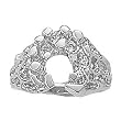 14K White Gold Nugget Style Fashion Ring