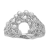 14K White Gold Nugget Style Fashion Ring