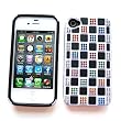 Apple iPhone 4 & 4S Hybrid Diamond Checker Pattern Protector Case, Colorful Design on White