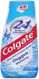 Colgate 2 In 1 Oxygen Whitening Cool Mint Liquid Toothpaste, 4.60-Ounce