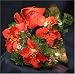 Christmas Pine Bouquet with Lights, and Poinsettia Flowers