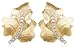 10k Yellow Gold Diamond Leaf Earrings (1/10 cttw, I-J Color, I2-I3 Clarity)
