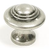 Ascot knob 1 1/4' in Antique Pewter