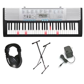 Casio LK220 Premium Pack with Power Supply, Keyboard Stand and Professional Closed Cup Stereo Headphones