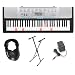 Musical Instruments : Casio LK220 Premium Pack with Power Supply, Keyboard Stand and Professional Closed Cup Stereo Headphones