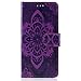 Galaxy S7 Edge Case,CASELAND [Premium Flip] PU Leather Wallet Stand Protective Cover Case for Samsung Galaxy S7 Edge - Purple Flower