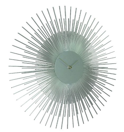 Silver Starburst Wall Clock