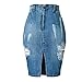 Soda Park Womens High Waist Ripped Hole Washed Jean Skirts Package Hip Skirts