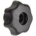 Morton Glass Fiber Polymide Multiple Lobe Knob, Fluted Rim, Threaded Hole, 3/8"-16 Thread Size x 0.59mm Thread Length, 1.98mm Diameter (Pack of 5)