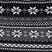 HDE Women Winter Knit Leggings Fleece Line Nordic Design Thermal Insulated Pants(White Black Gray Nordic Snowflake L)