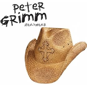 Peter Grimm - Drifter Tea Stained CRYSTAL CROSS Style Hat
