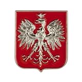 Metal Magnet - Poland Shield Crest, Silver Colored