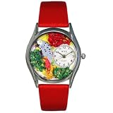 Whimsical Watches Women's S0150002 African Gray Parrot Green Leather Watch