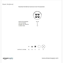 Amphenol Industrial MS3102A18-10P Circular Connector Pin, General Duty, Non-Environmental, Threaded Coupling, Solder Termination, Box Mounting Receptacle, 18-10 Insert Arrangement, 18 Shell Size, 4 Contacts
