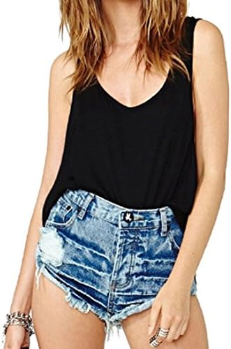Sunward Sexy Women Short T-shirt Sleeveless Tank Tops Crop Punk Backless (M)