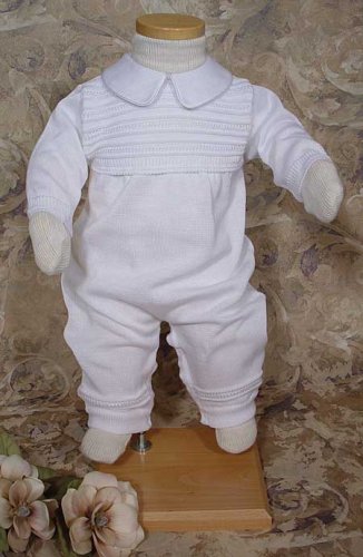 Cotton Knit One-Piece Christening Outfit