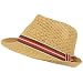 Structured Stiff Braid Summer Fedora Trilby Hat Brown