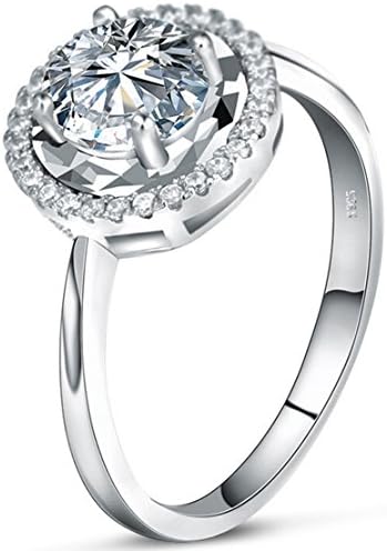 Silver Masters Women's Fine Statement Rings 925 Sterling Silver Rings Highest Quality CZ Cubic Zirconia Size 5