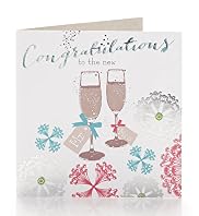 Mr & Mrs Champagne Glasses Wedding Card